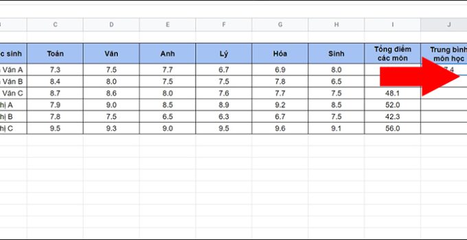 Cách copy công thức cho cả cột trong google sheets