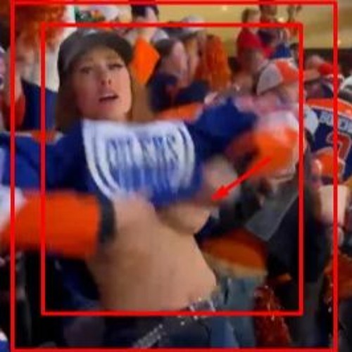 Oilers Fan Flashes Crowd Video