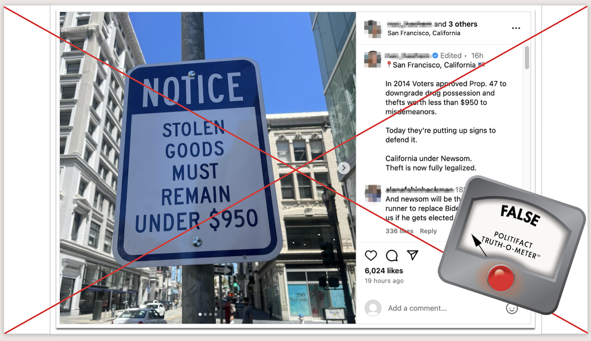 san francisco signs stolen goods